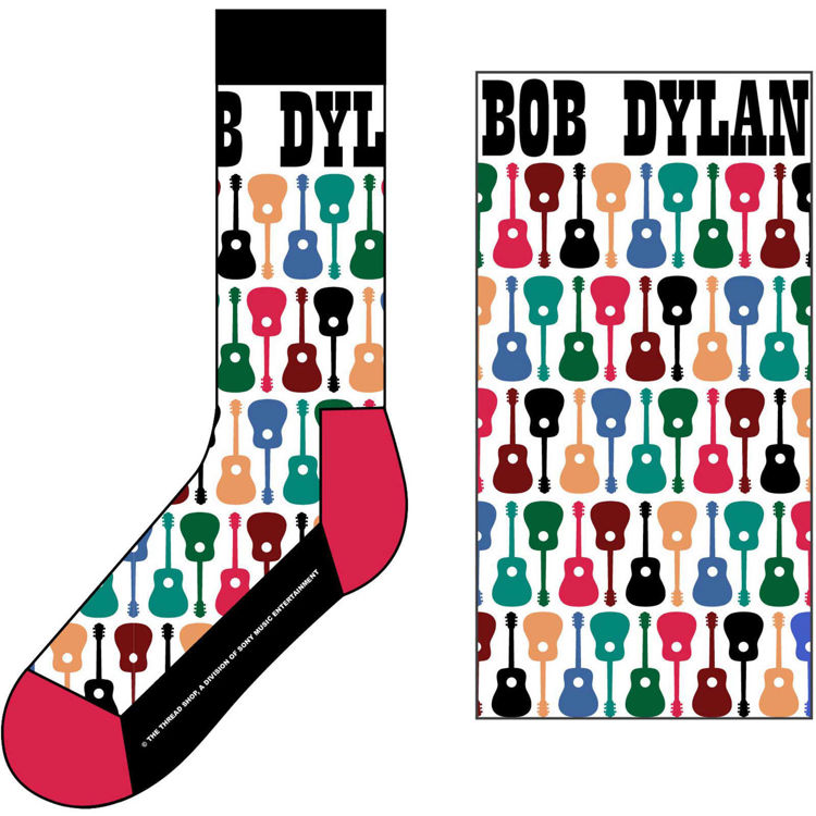 Picture of Bob Dylan Unisex Ankle Socks: Guitar Pattern
