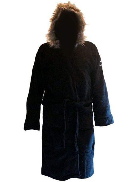 Picture of Q Parka: Black Parka Style Fleece Bathrobe