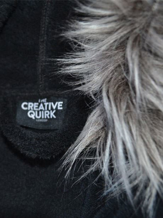 Picture of Q Parka: Black Parka Style Fleece Bathrobe