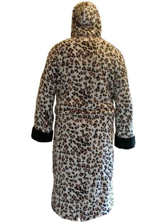 Picture of Q Parka: Leopard Parka Style Fleece Bathrobe