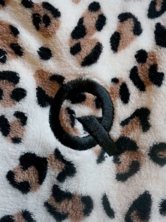 Picture of Q Parka: Leopard Parka Style Fleece Bathrobe