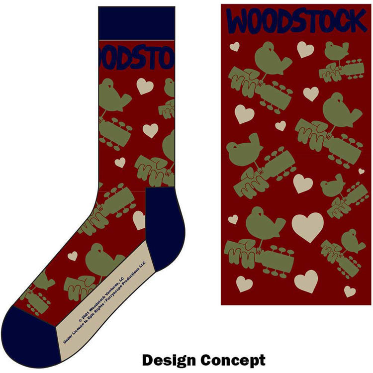 Picture of Woodstock Unisex Ankle Socks: Birds & Hearts