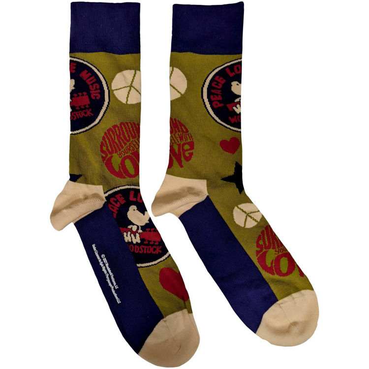 Picture of Woodstock Unisex Ankle Socks: Peace - Love - Music