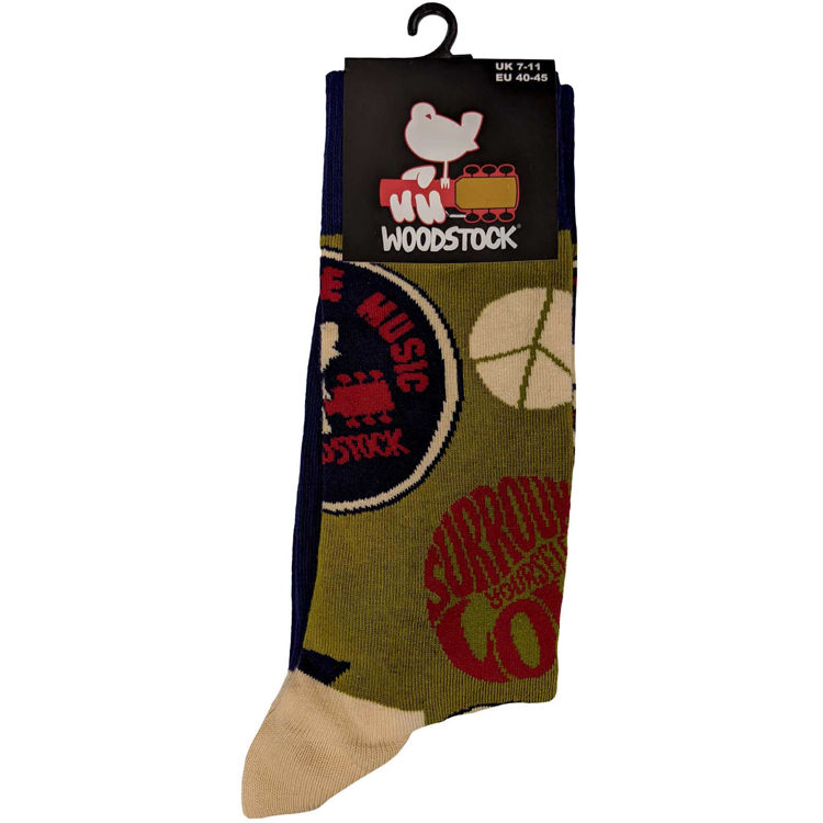 Picture of Woodstock Unisex Ankle Socks: Peace - Love - Music